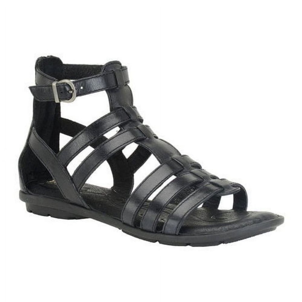 Black Gladiator Sandals with Leather Straps